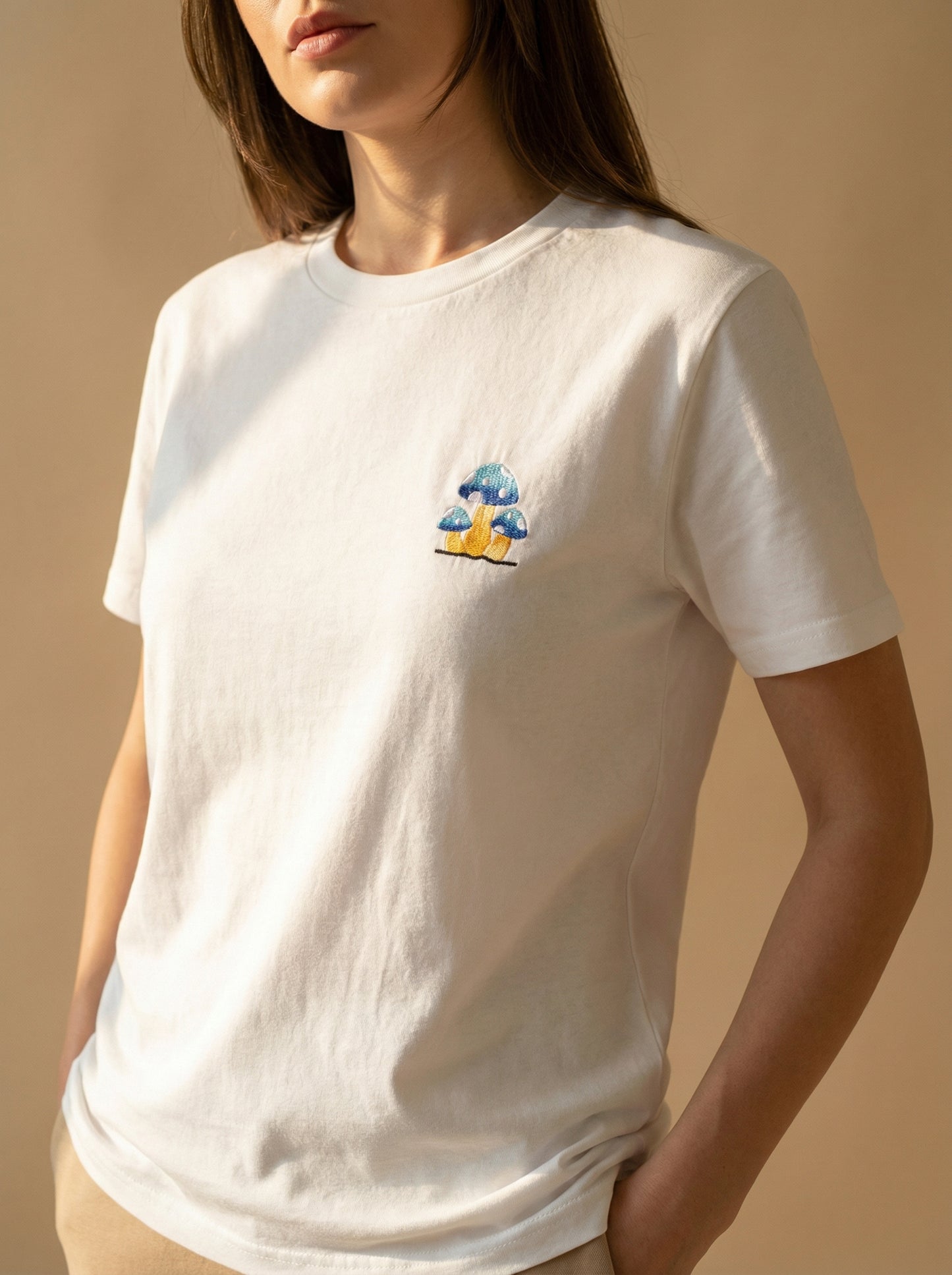 Blue Mushrooms - Embroidery Tee