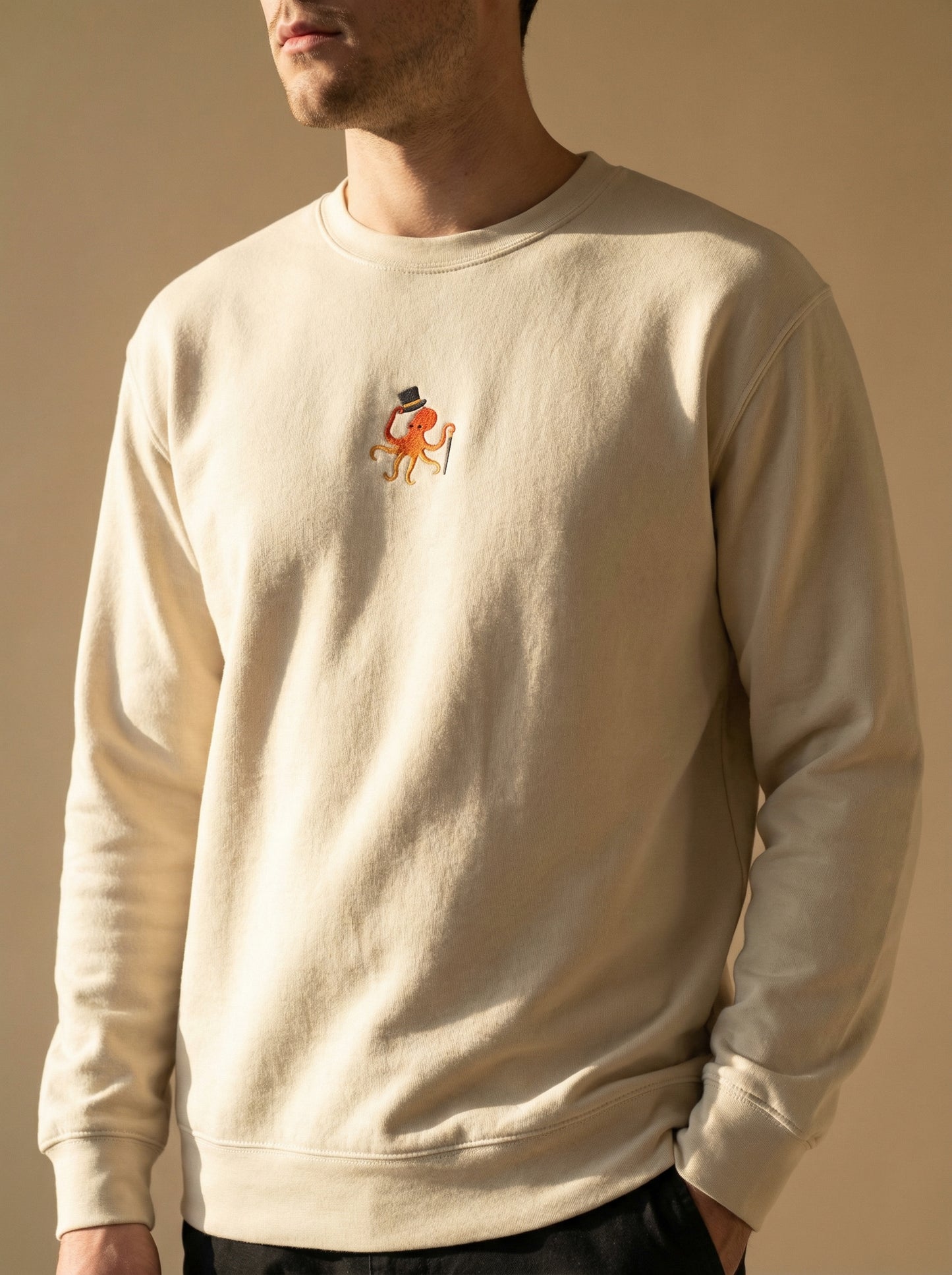 Dignified Octopus - Embroidery Sweatshirt