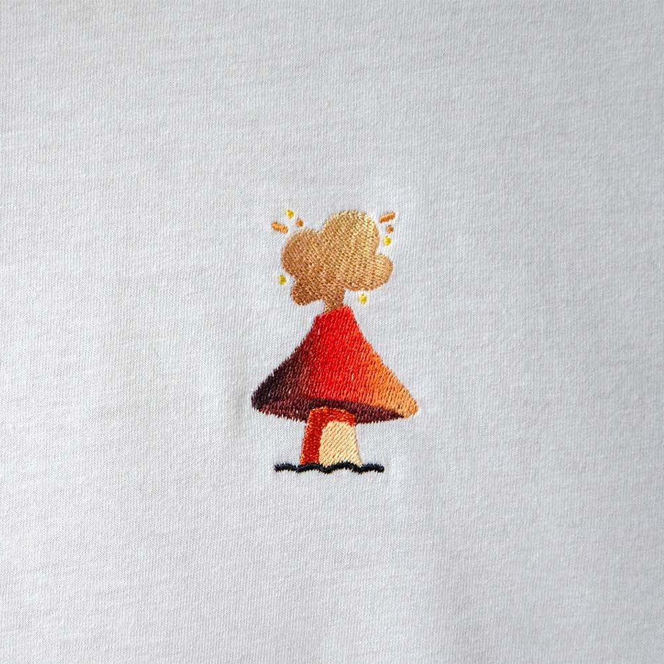 Volcano-Cap Mushroom - Embroidery T-Shirt