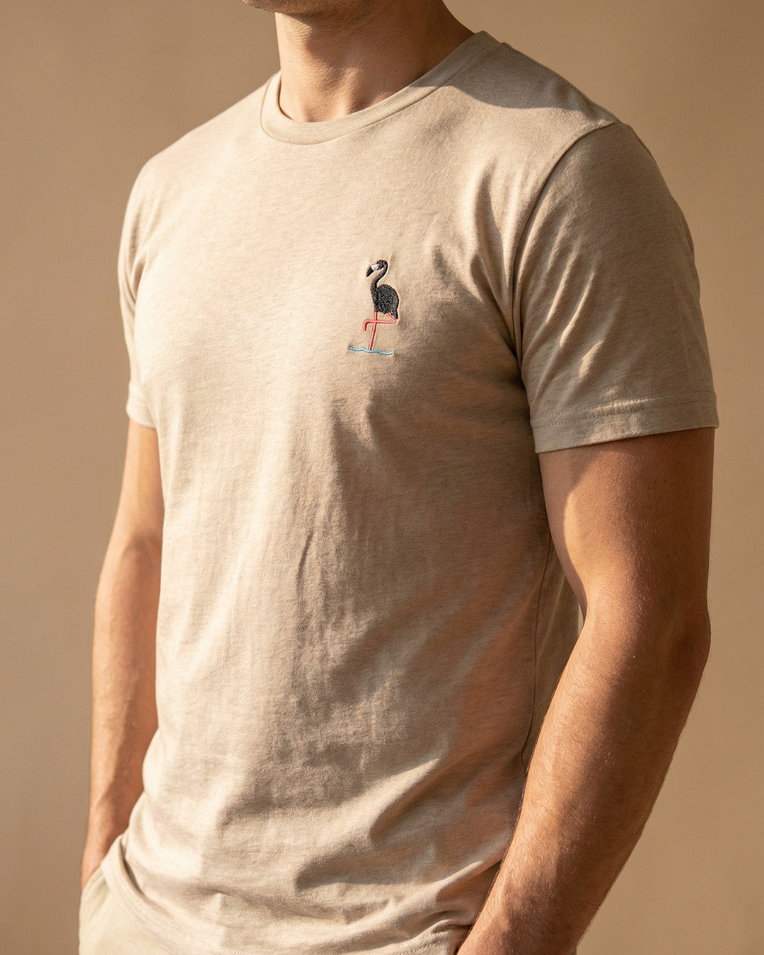 Black Flamingo - Embroidery Tee