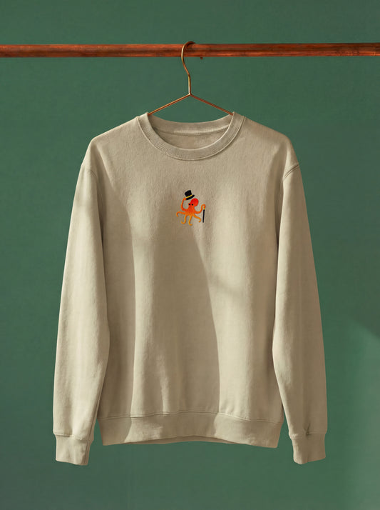 Dignified Octopus - Embroidery Sweatshirt