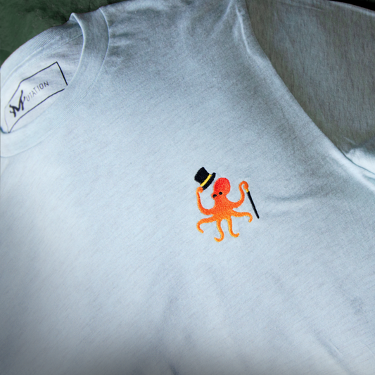 Dignified Octopus - Embroidery T-Shirt